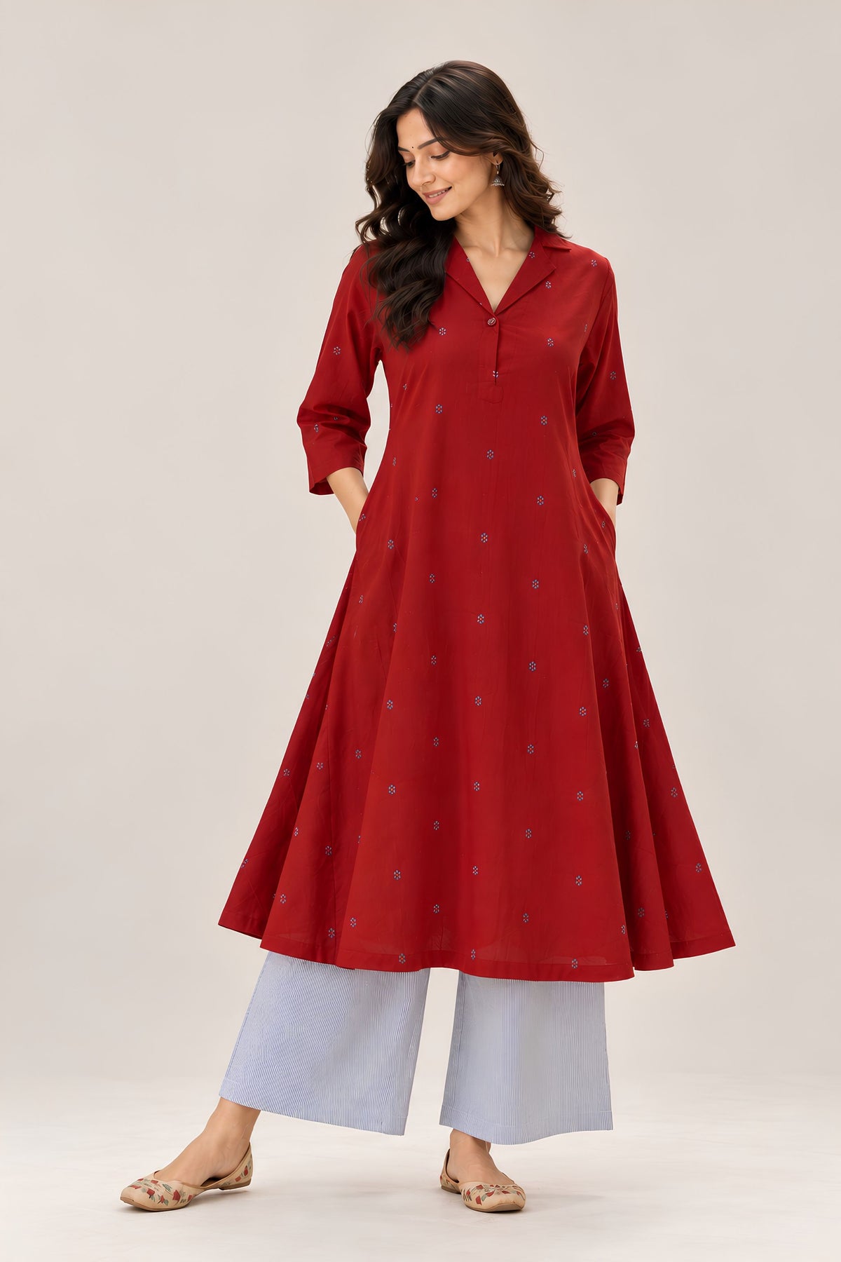Chilli Red Kurta Set