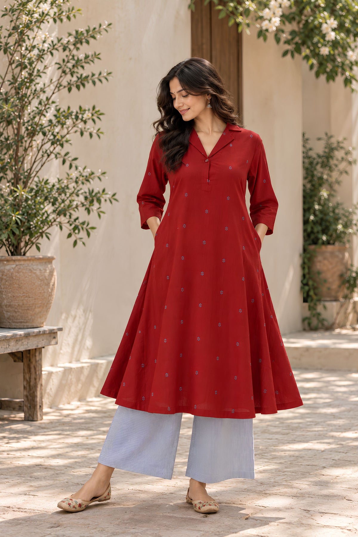 Chilli Red Kurta Set