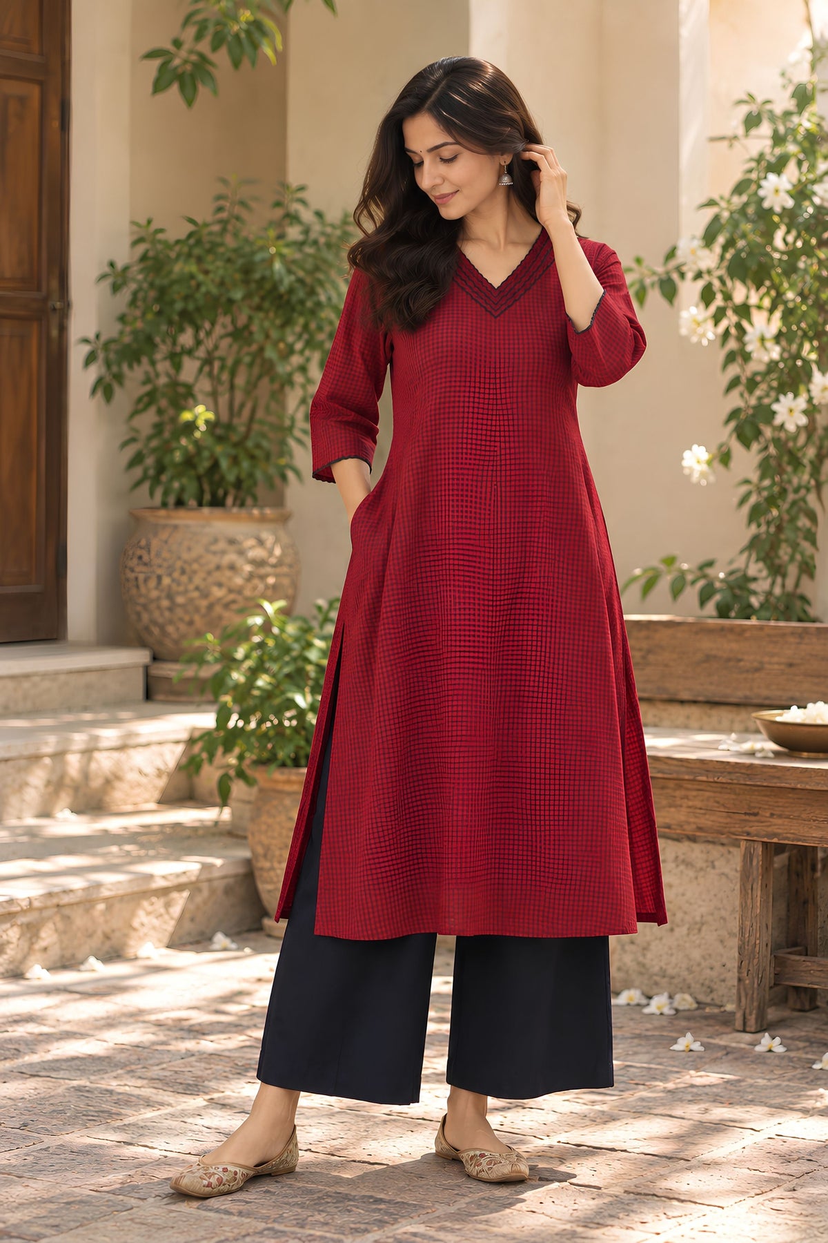 Cranberry Kurta Set