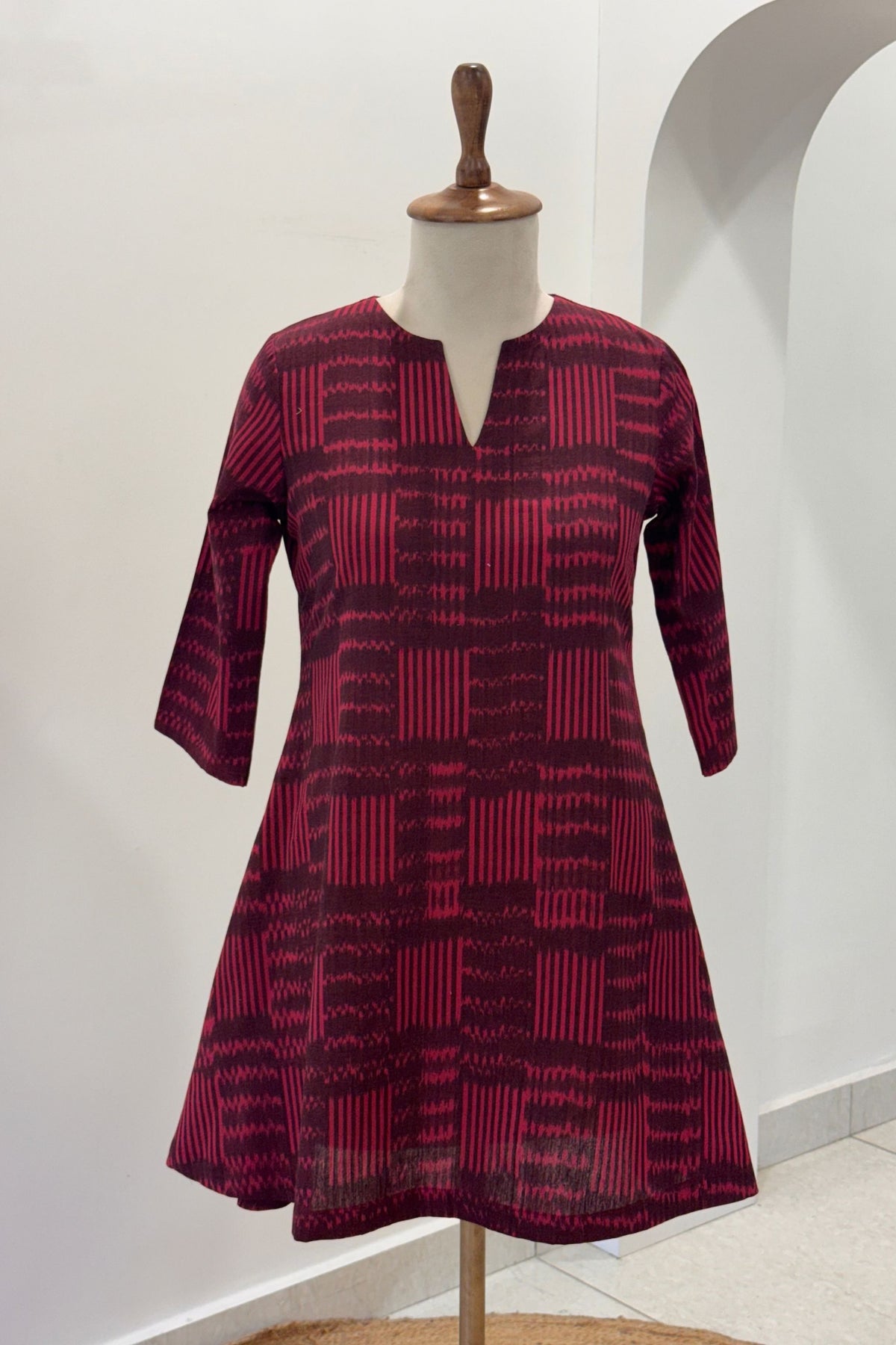 Cranberry Ikat Short Top