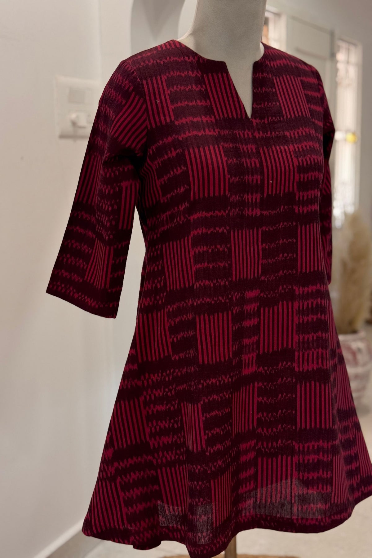 Cranberry Ikat Short Top