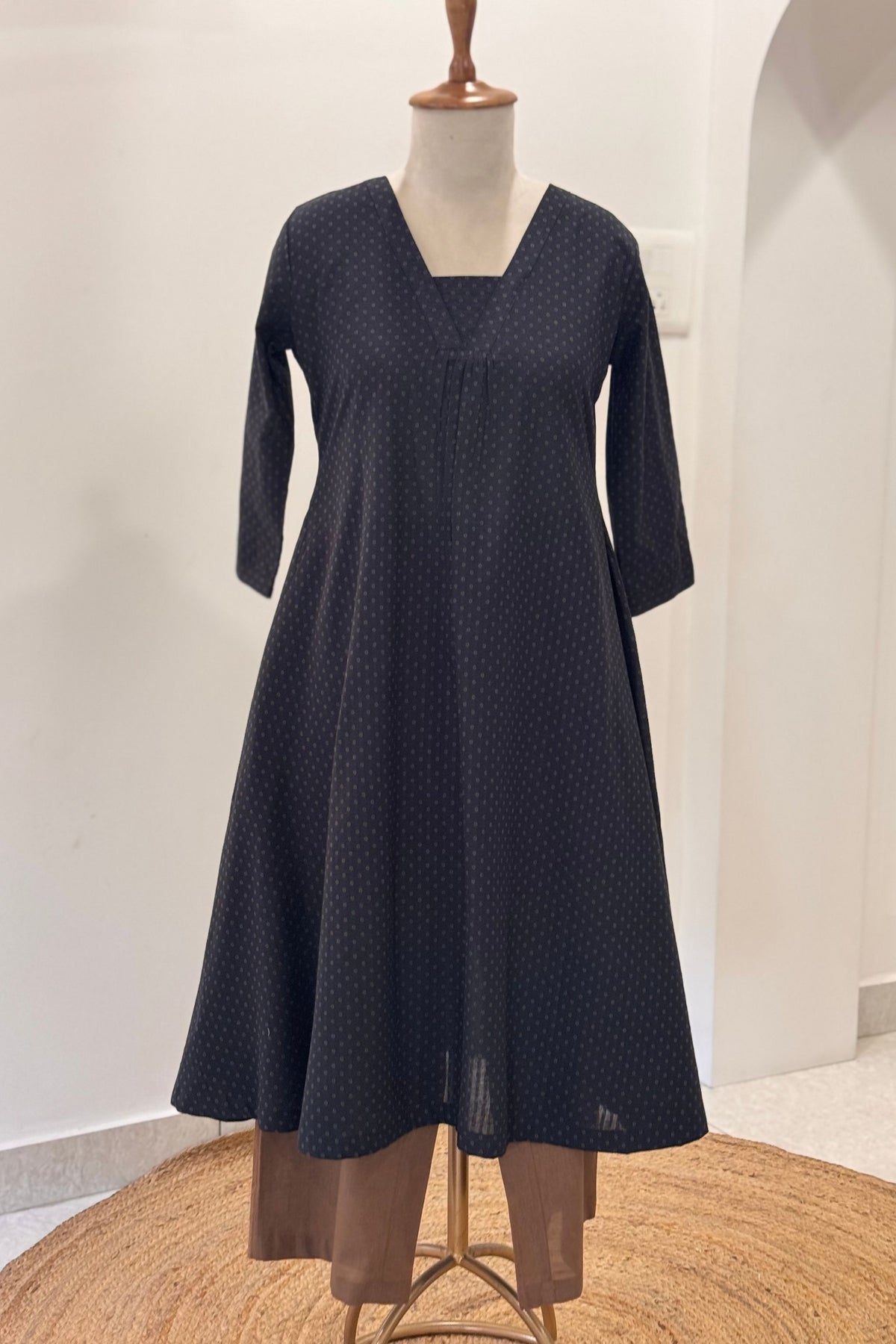 Dark Jacquard Kurta Set
