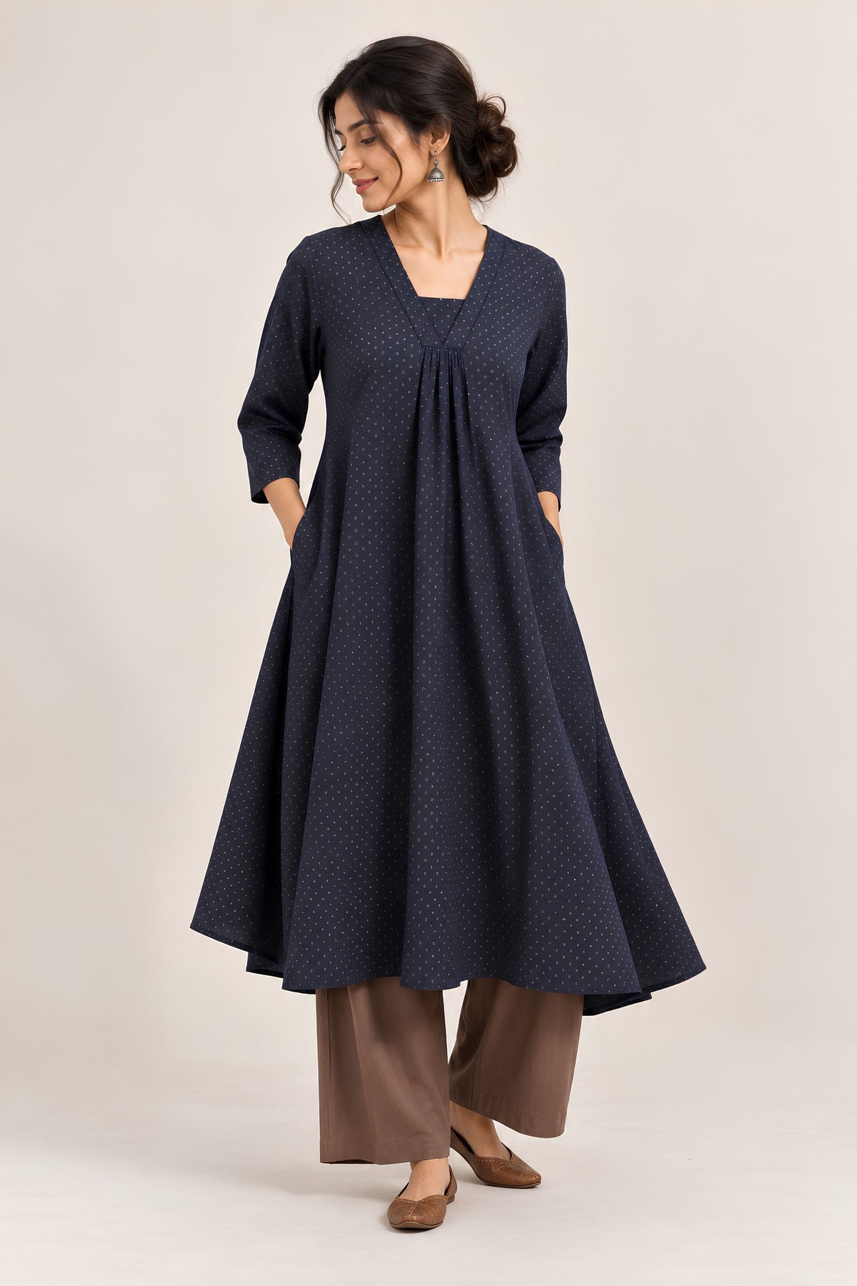 Dark Jacquard Kurta Set