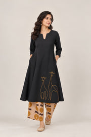 Giraffe Edit Black Kurta Set