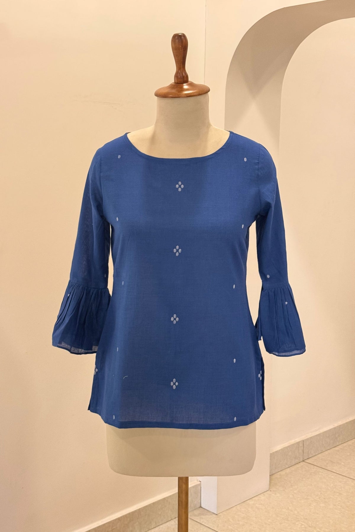 Indigo Jamdhani Short top