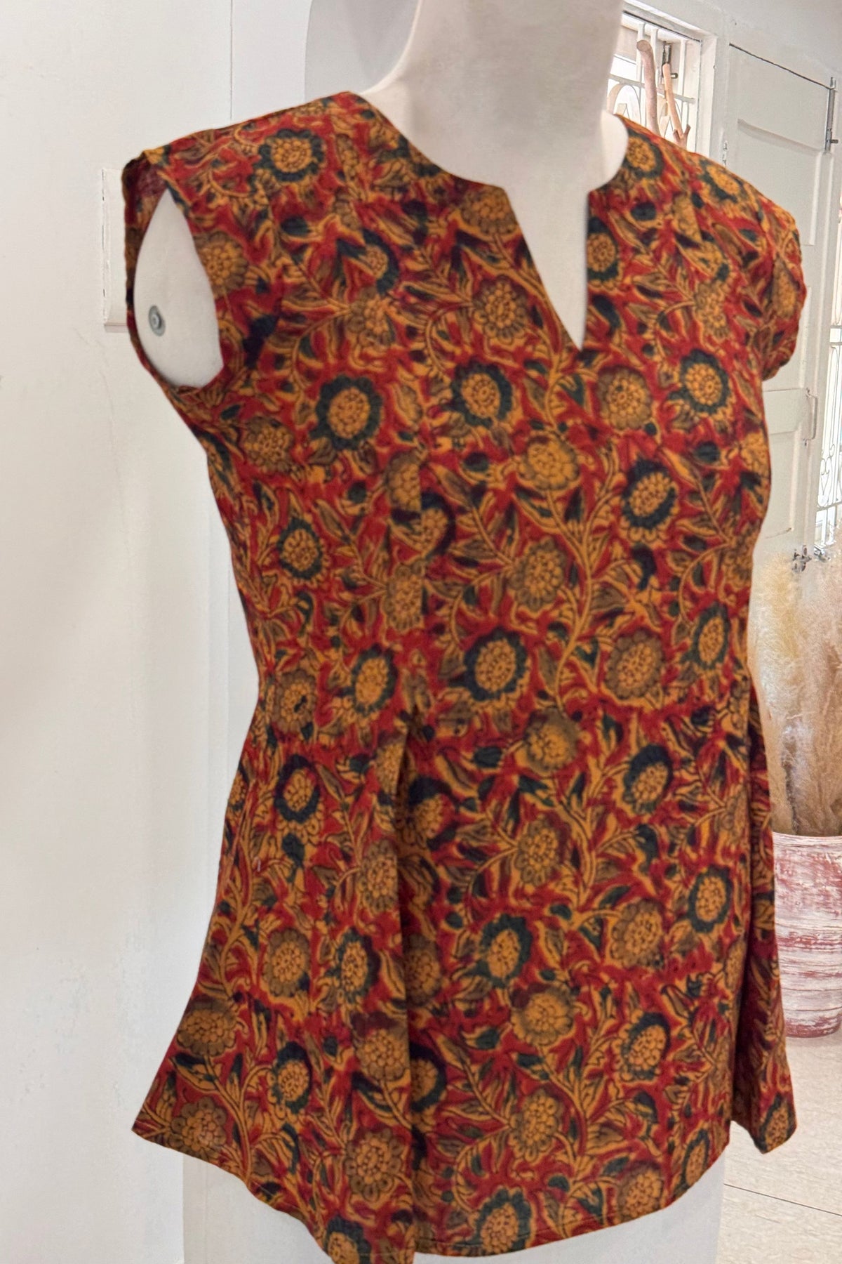 Marigold Kalamkari Top