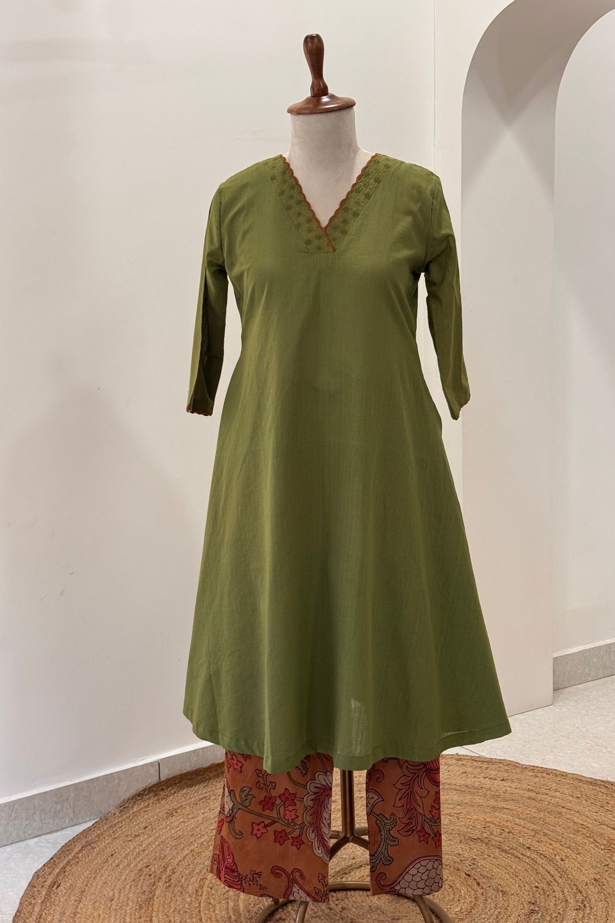 Olive Bloom Kurta Set