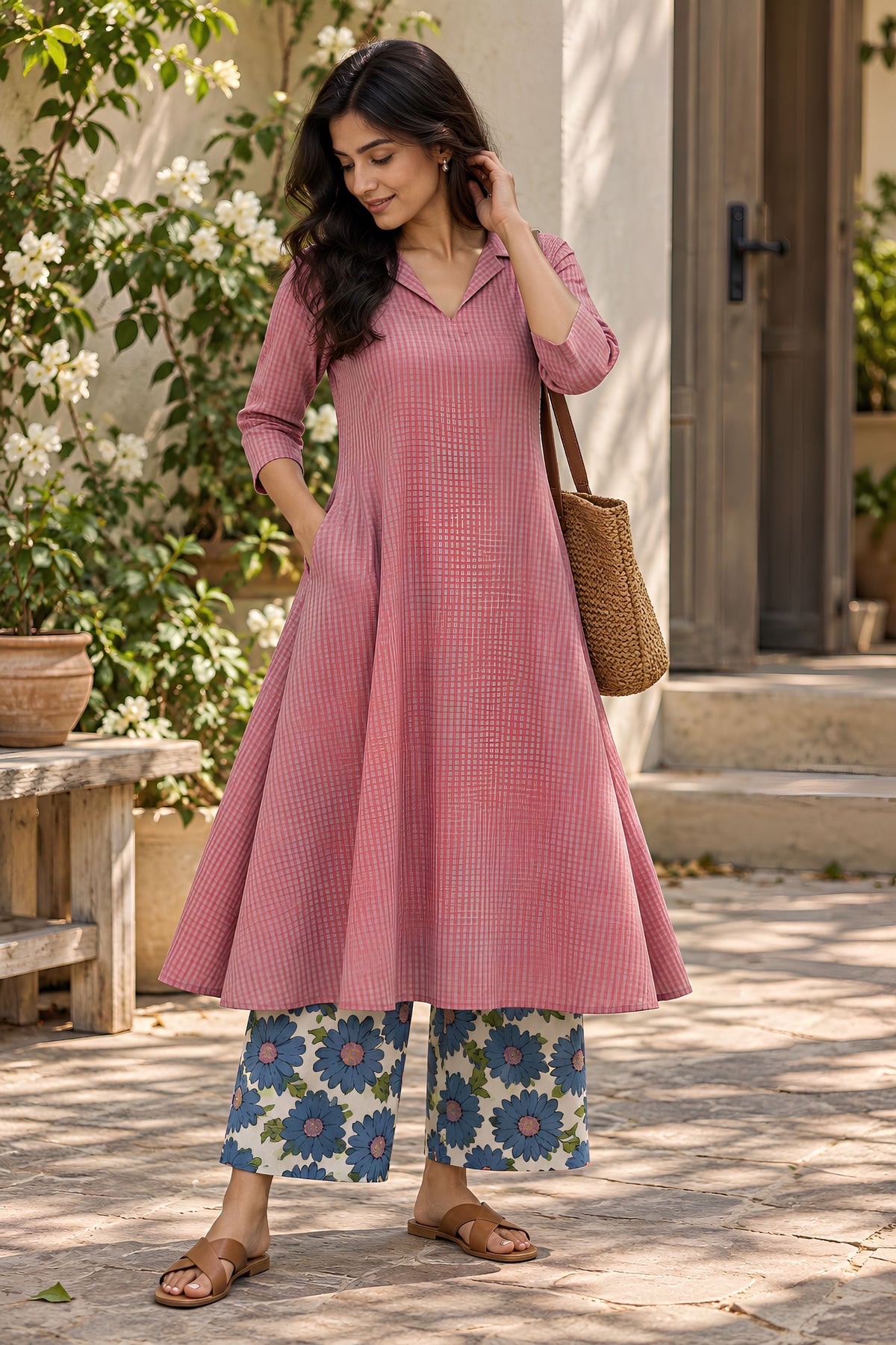 Pink Meadow Kurta set