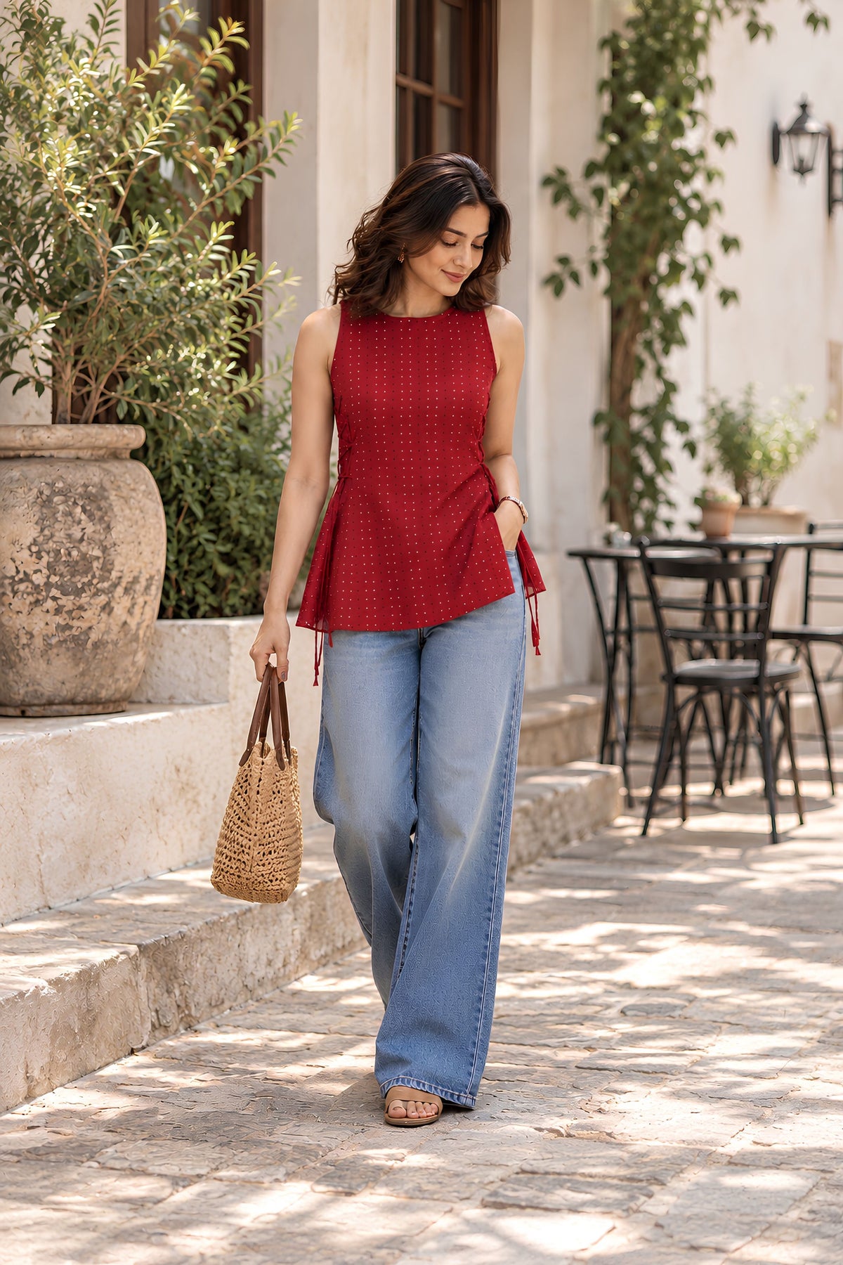 Poppy Jacquard Short Top